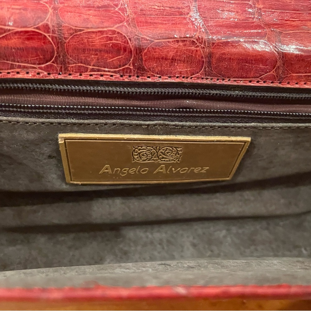 ANGELA ALVAREZ ‘Patricia’ Luxury Vintage Real Croc Clutch. Very Rare! VGUC. 🔥 - Picture 3 of 16